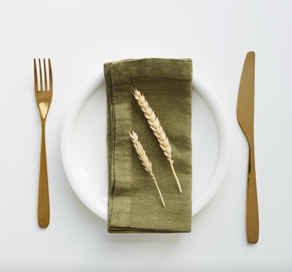 Linen Tales Set of 2 Linen Napkins - Martini Olive / 18 x 18"