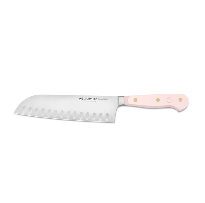 Wusthof Classic 7" Hollow Ground Santoku Knife - Pink Himalayan Salt - Floor Model