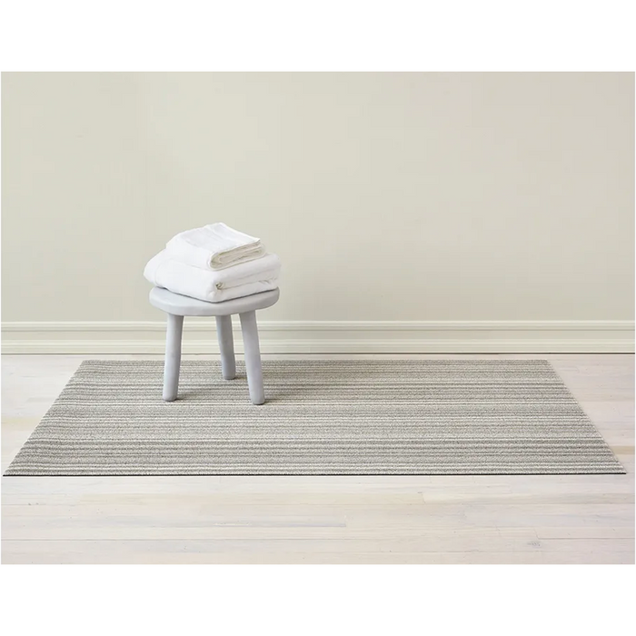 Chilewich Indoor Outdoor Shag Big Mat - Skinny Stripe / Birch / 36x60"