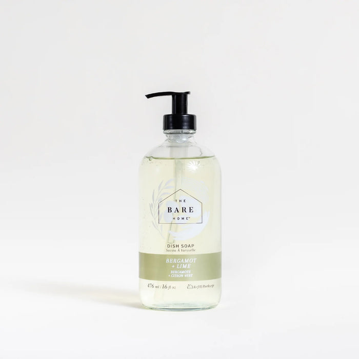 The Bare Home Dish Soap in Glass Bottle - Bergamot + Lime