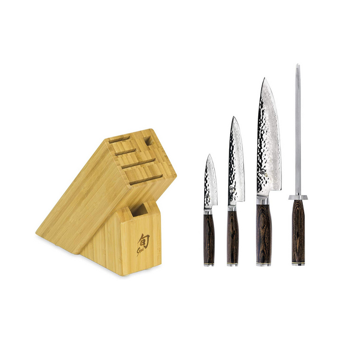 Shun Premier Block 5 Piece Set - Brown