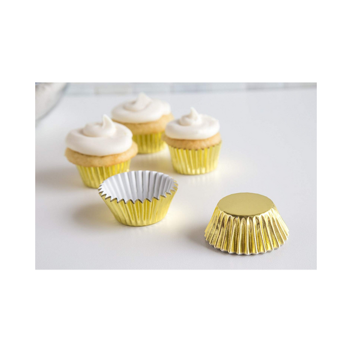 Fox Run Gold Foil Baking Cups - Regular