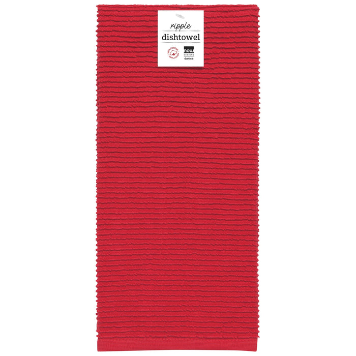 Danica Ripple Terry Cotton Dishtowel - Red