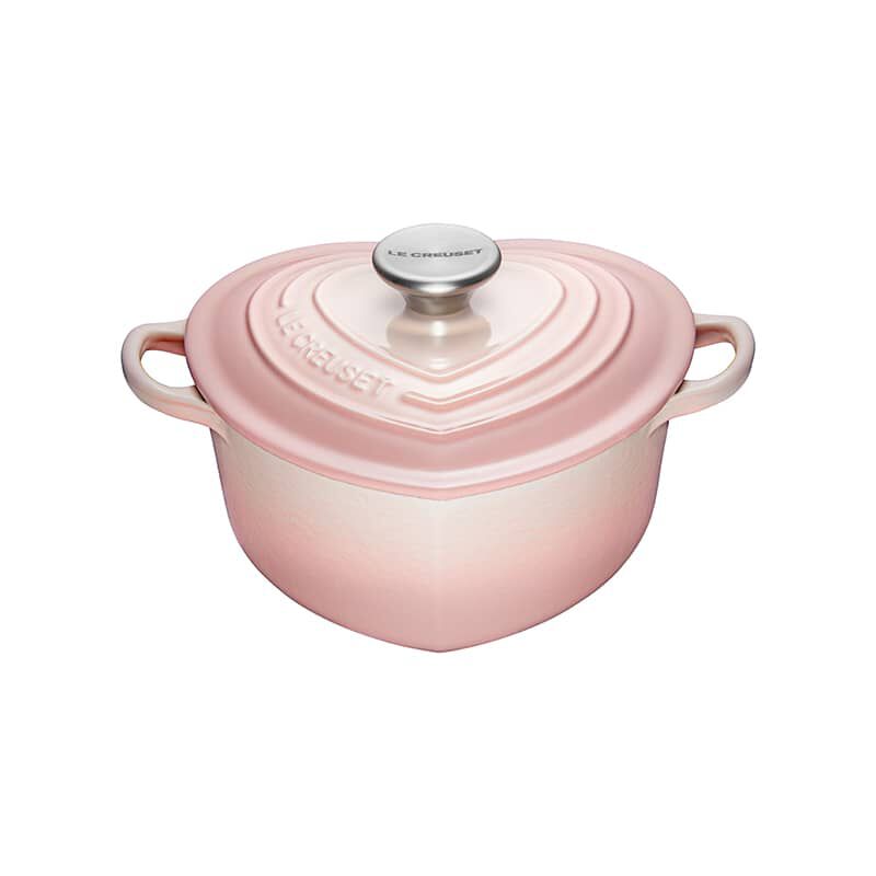 Le Creuset 1.9L Heart Cocotte - Shell Pink