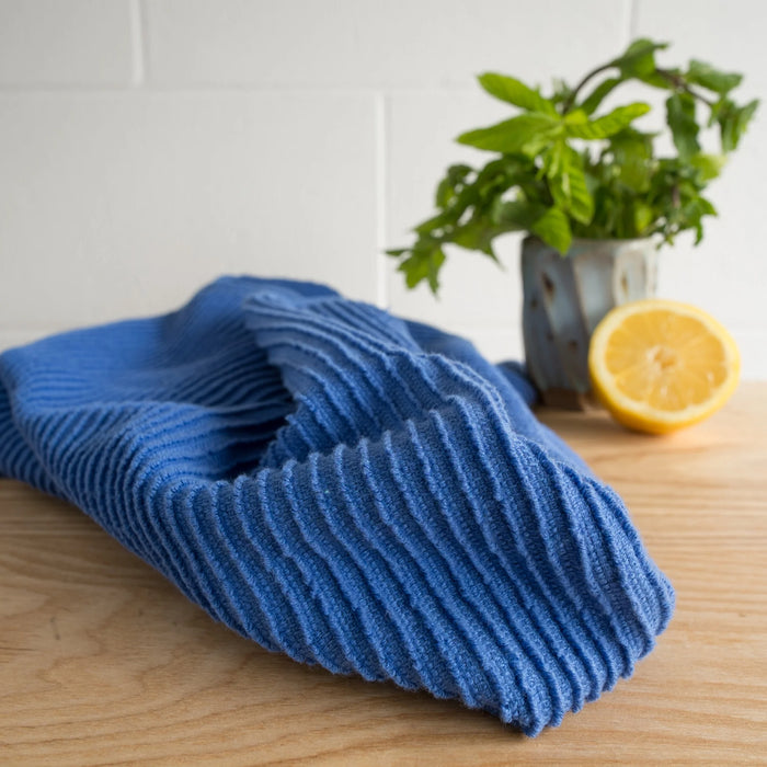 Danica Ripple Terry Cotton Dishtowel - Royal Blue