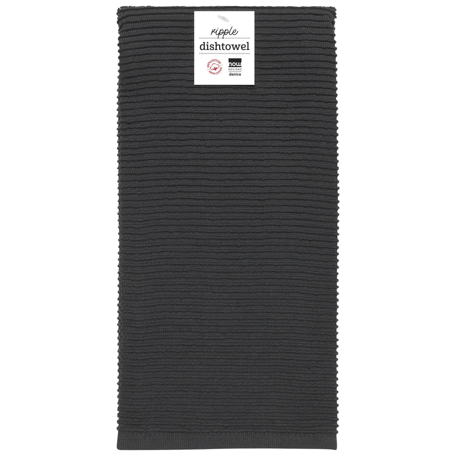 Danica Ripple Terry Coton Dishtowel - Noir
