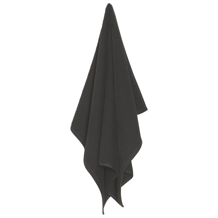 Danica Ripple Terry Cotton Dishtowel - Black