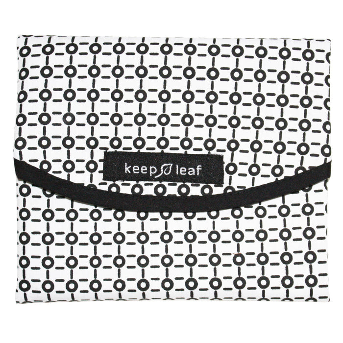 KEEP LEAF ORGANIC REUSABLE FOOD WRAP BAG - BLACK & WHITE